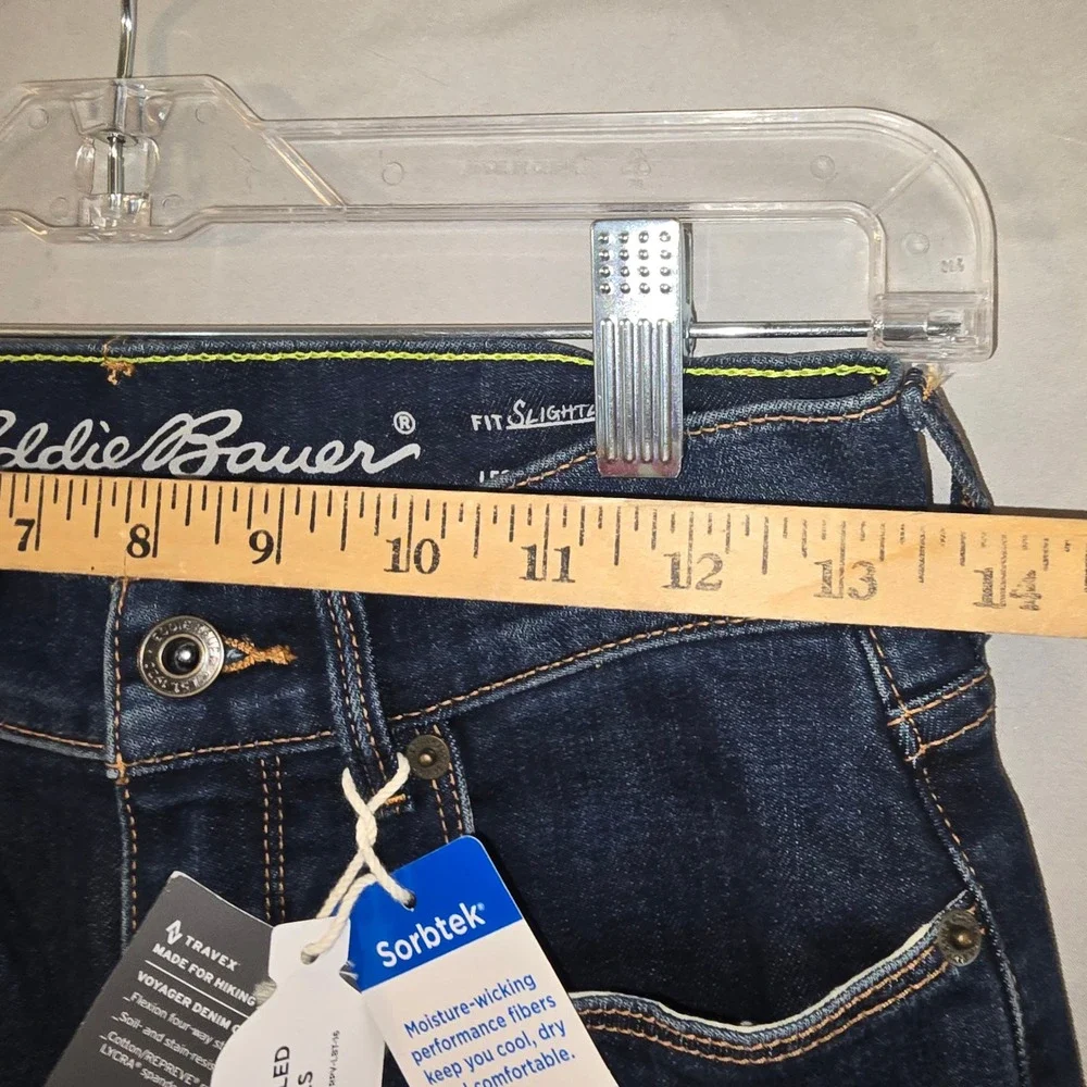 Eddie Bauer Voyager Denim Jeans 2 Womens Blue Travex High Rise Skinny Sorbtek